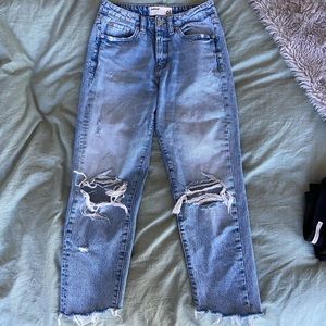 Ripped Mom Jeans- light wash size 1